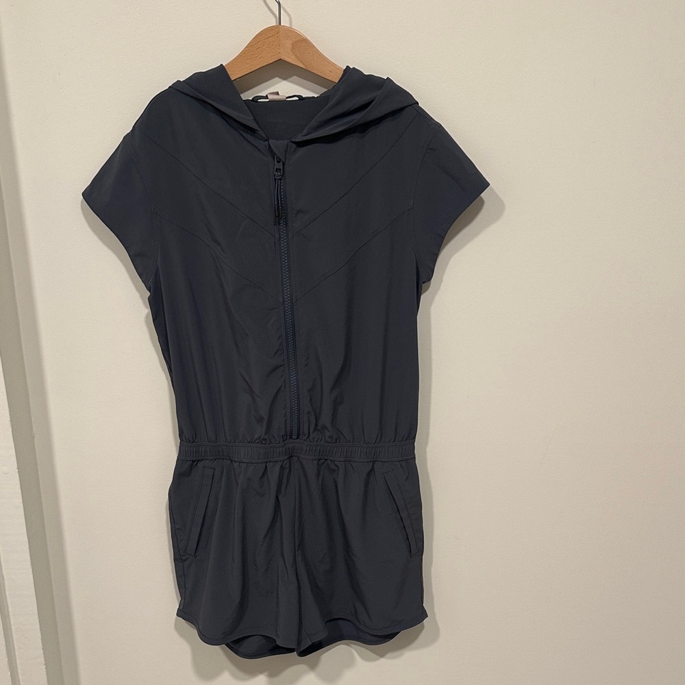 Kids Athleta Dark Gray Hooded Romper
